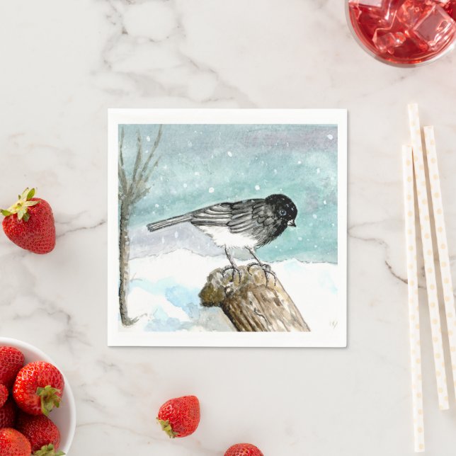 Junco - Snow Bird Cocktail Napkin (Insitu)