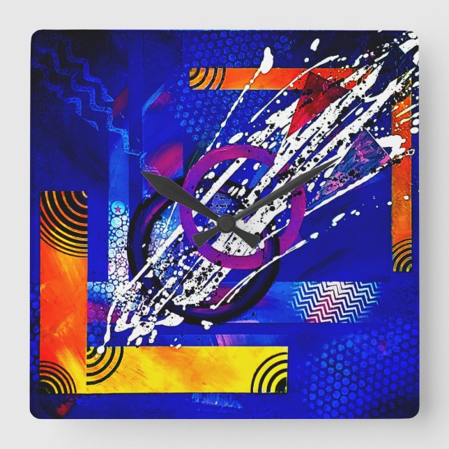 JUNCTION OF Christèle Chabrette Square Wall Clock (Front)