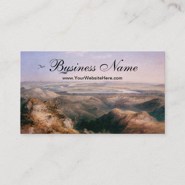 Junction of the Yellowstone and Missouri by Bodmer Business Card (Front)