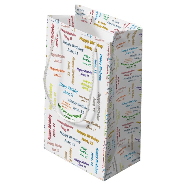 June, 11 Birthday Gift Bag (Back Angled)