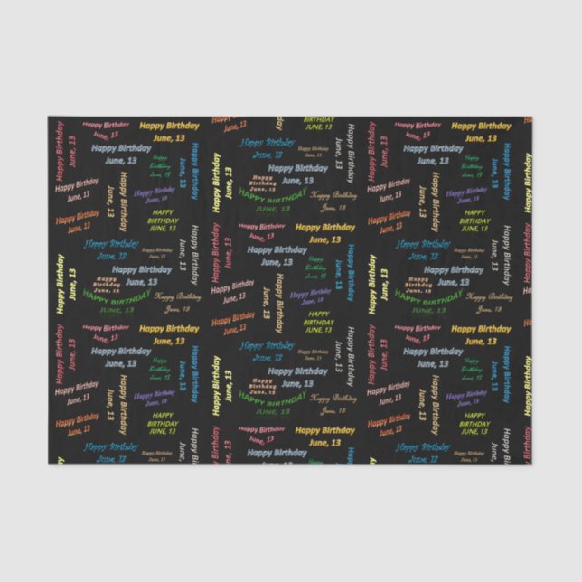 June, 13 Birthday Tissue Paper (Front)