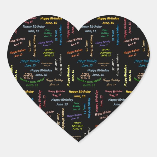 June, 15 Birthday Sticker (Front)