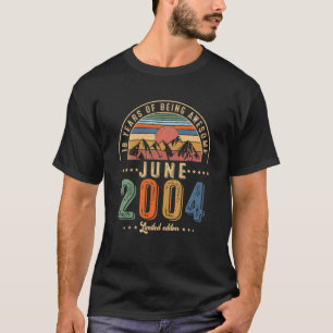 June 18Th Birthday 18 Years Old Vintage Born In 20 T-Shirt