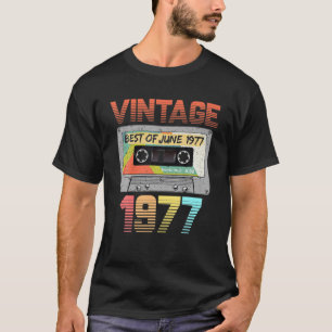 June 1977 44Th Birthday Retro Vintage 1977 Birthda T-Shirt