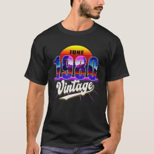 June 1980 Retro 41St Birthday Vaporwave 40'S Style T-Shirt