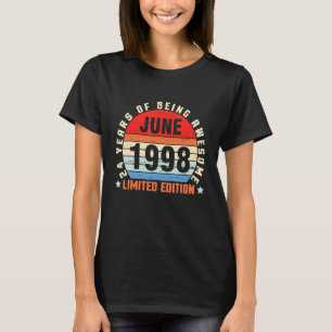 June 1998 Birthday 24 Years Of Being Awesome T-Shirt