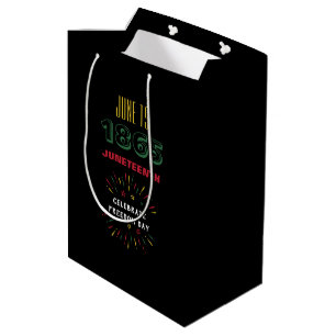 June 19 1865 Juneteenth Black History Fireworks Medium Gift Bag