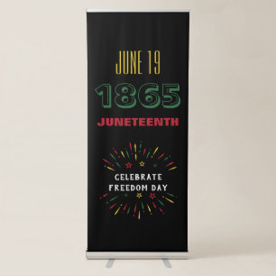June 19 1865 Juneteenth Black History Fireworks Retractable Banner