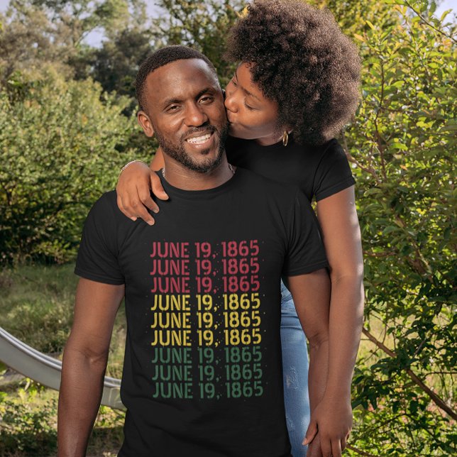 June 19 1865 Repeat Text Black History Juneteenth T-Shirt (Creator Uploaded)