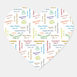 June, 19 Birthday Sticker