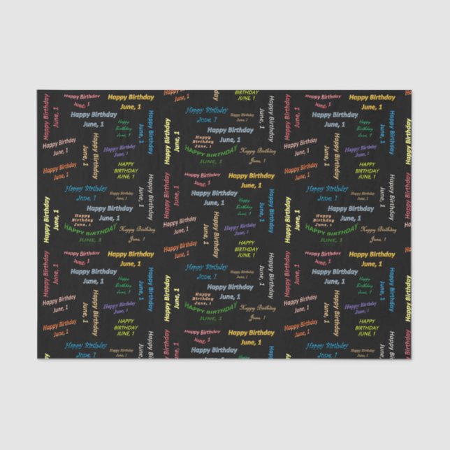 June, 1 Birthday Tissue Paper (Front)