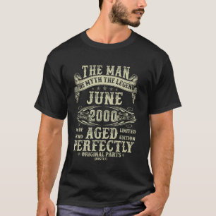 June 2000 25th Birthday For Men 25 Year Old Bday T-Shirt