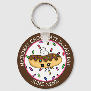 June 22nd National Chocolate Éclair Day Keychain