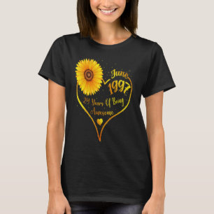 June 24th Birthday women 1997 Sunflower Girls T-Shirt