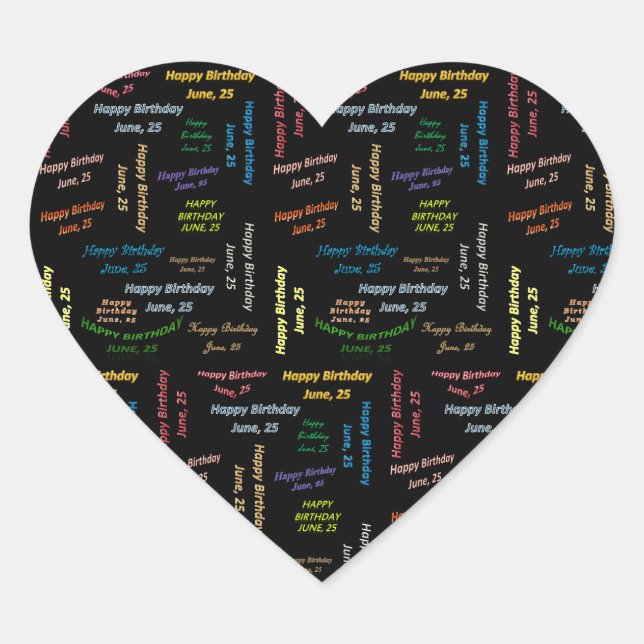 June, 25 Birthday Sticker (Front)