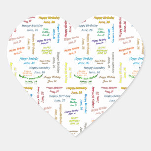 June, 26 Birthday Sticker