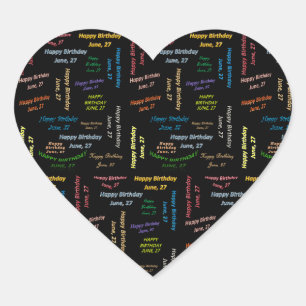 June, 27 Birthday Sticker