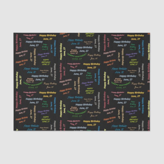 June, 27 Birthday Tissue Paper (Front)