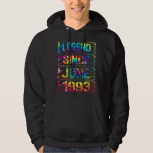 June 29 Years Old Since 1993 29th Birthday Tie Dy Hoodie