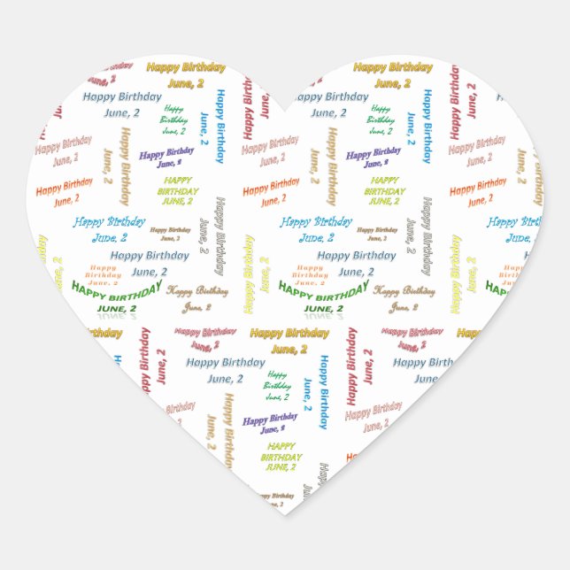 June, 2 Birthday Sticker (Front)