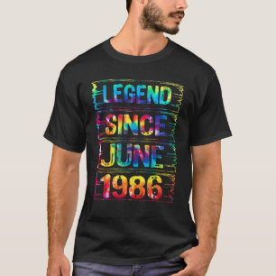 June 36 Years Old Since 1986 36th Birthday Tie Dy T-Shirt