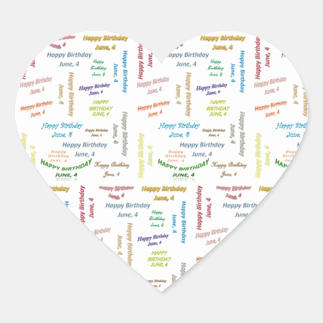 June, 4 Birthday Sticker (Front)