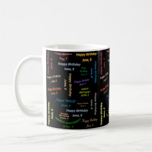 June, 6 Birthday Mug
