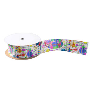 June, 9 Birthday Ribbon Satin Ribbon