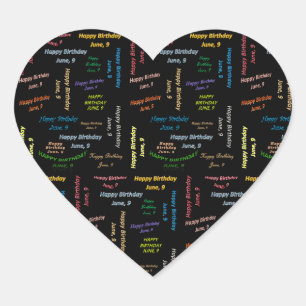 June, 9 Birthday Sticker