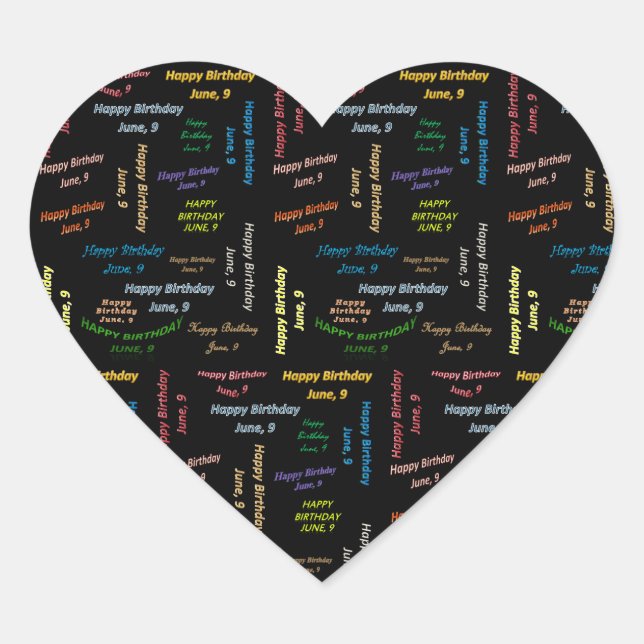 June, 9 Birthday Sticker (Front)