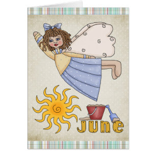June Angel Blank Summer Greeting Card