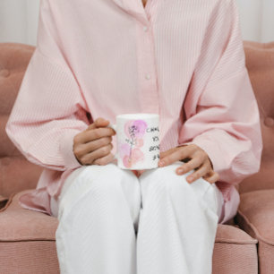 June Birth Flower Rose Pink Purple Line Art  Mug