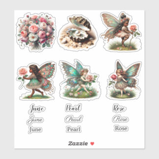 June Birth Month Birth Flower Sticker Set