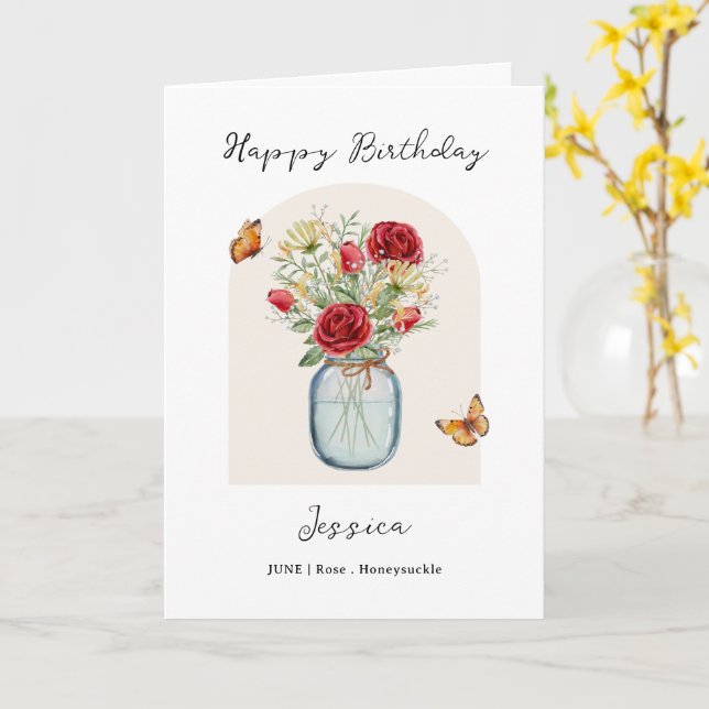 June Birth Month Flower Birthday Card (Yellow Flower)
