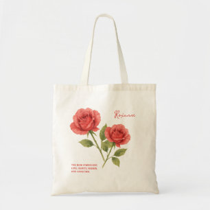 June Birth Month Flower Customisable Name Gift Tote Bag