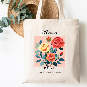 June Birth Month Flower Rose Bridal Shower Favours Tote Bag