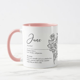 June Birth Month Flower Rose Minimalist Mug