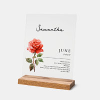 June Birth Month Flower Rose Personalised