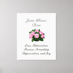 June Birth Month Flower Rose Timeless Floral  Canvas Print