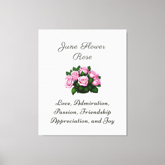 June Birth Month Flower Rose Timeless Floral  Canvas Print (Front)