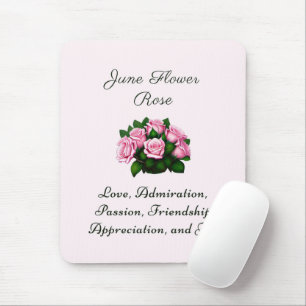 June Birth Month Flower Rose Timeless Floral Mouse Mat