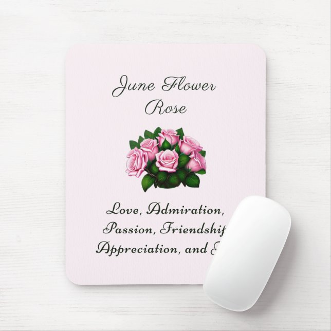 June Birth Month Flower Rose Timeless Floral  Mouse Mat (With Mouse)