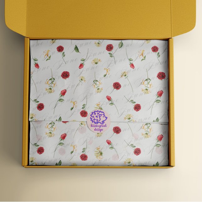 June Birth Month Flowers Rose Honeysuckle  Tissue Paper (Creator Uploaded)