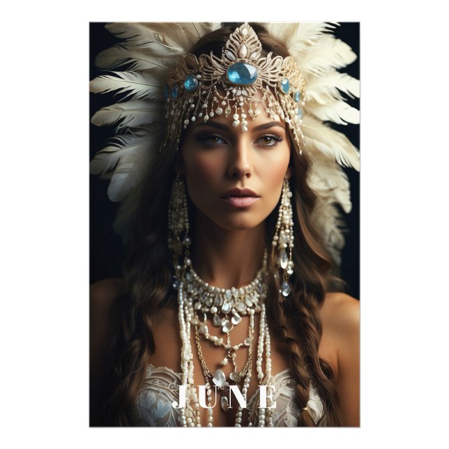 *~ JUNE BIRTHDAY PEARLS Boho AP53 Woman Photo Print (Front)