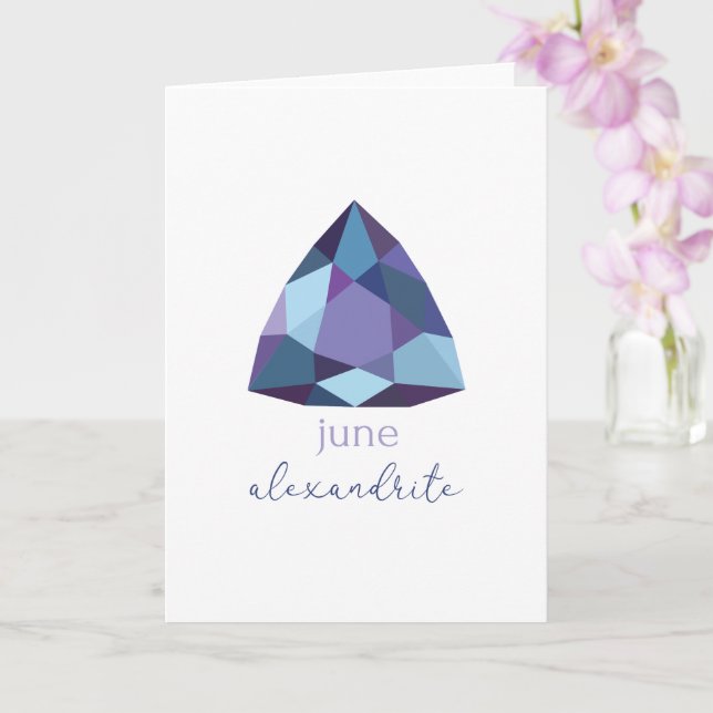 June Birthstone Alexandrite Card (Orchid)