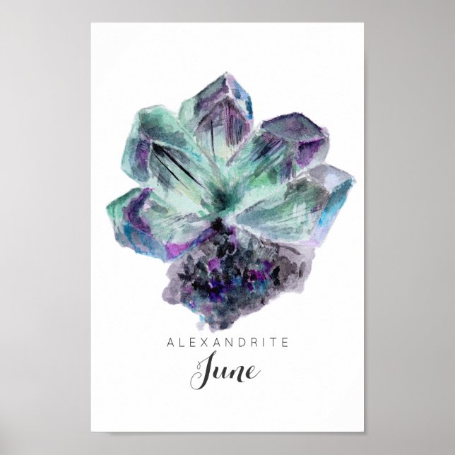 June Birthstone - Alexandrite Watercolor | Poster (Front)