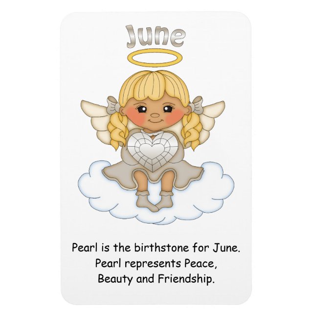 June Birthstone Angel Blonde Premium Magnet (Vertical)