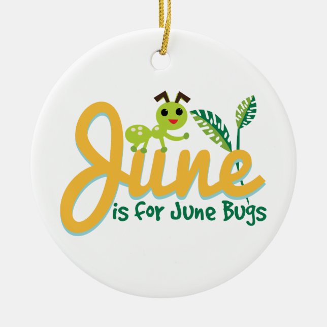 June Bug Ceramic Tree Decoration (Front)