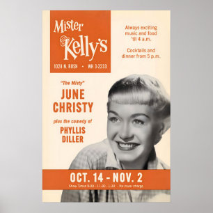 June Christy jazz poster - Mister Kelly's