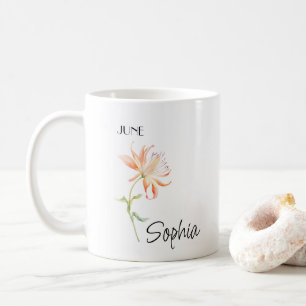 June Flower Personalised, Coffee Mug